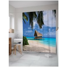 Штора для ванной JoyArty Домик на пляже 180х200 (sc-12486)