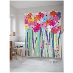 Штора для ванной JoyArty Цветочные кусты 180х200 (sc-2960)