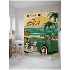 Штора для ванной JoyArty Добро пожаловать на кубу 180х200 (sc-15596)