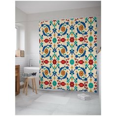 Штора для ванной JoyArty Цветочные узоры 180х200 (sc-17020)