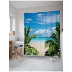 Штора для ванной JoyArty Вид с пальмы 180х200 (sc-12482)