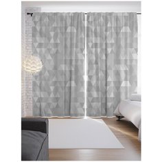 Портьеры JoyArty Мраморные треугольники на ленте 265 см (p-21094)