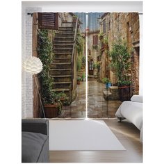 Портьеры JoyArty Цветочные улицы на ленте 265 см (p-14597)