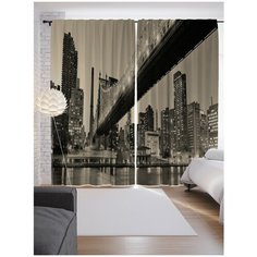 Портьеры JoyArty Сепия огней мегаполиса на ленте 265 см (p-2938)