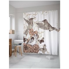 Штора для ванной JoyArty Колибри соревнуются 180х200 (sc-17100)