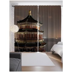 Портьеры JoyArty Храм ночи на ленте 265 см (p-896)