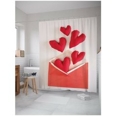 Штора для ванной JoyArty Сердечки в конверте 180х200 (sc-92011)