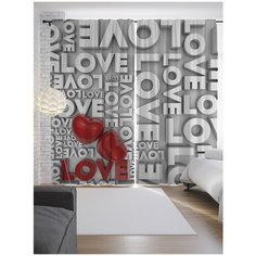 Портьеры JoyArty Много любви на ленте 265 см (p-16455)