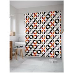 Штора для ванной JoyArty Круги с цветных частей 180х200 (sc-20814)