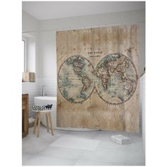 Штора для ванной JoyArty Древняя карта 180х200 (sc-9045)