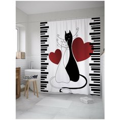 Штора для ванной JoyArty Коты и любовь 180х200 (sc-8878)