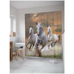 Штора для ванной JoyArty Бегущие лошади 180х200 (sc-16160)
