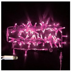 Гирлянда Rich LED Нить RL-S10C-220V-CW, 1000 см, 100 ламп, розовые диоды/белый провод