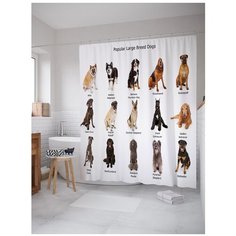 Штора для ванной JoyArty Виды больших собак 180x200