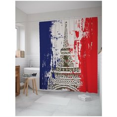 Штора для ванной JoyArty Эйфелева башня на флаге Франции 180х200 (sc-15469)