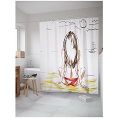 Штора для ванной JoyArty Девушка на пляже 180х200 (sc-19480)