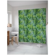 Штора для ванной JoyArty Листья папоротника и пальмы 180х200 (sc-36056V1)