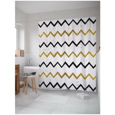 Штора для ванной JoyArty Зигзаговая строгость 180х200 (sc-4327)