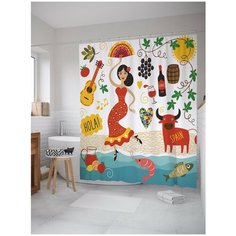 Штора для ванной JoyArty Испанское веселье 180х200 (sc-7256)