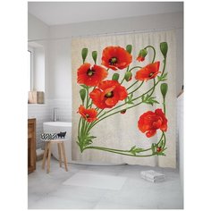 Штора для ванной JoyArty Букет маков 180х200 (sc-105992)