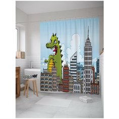 Штора для ванной JoyArty Ярость динозавра 180х200 (sc-12652)