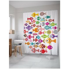 Штора для ванной JoyArty Рыбный круг 180х200 (sc-20581)