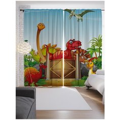 Портьеры JoyArty Веселые динозавры на ленте 265 см (p-32239)