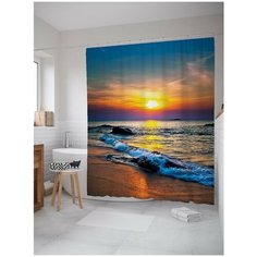 Штора для ванной JoyArty Волнистый закат 180х200 (sc-12487)