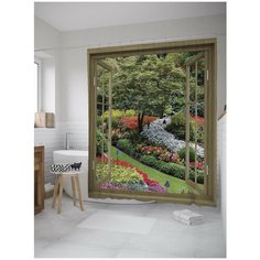 Штора для ванной JoyArty Садовое окно 180х200 (sc-7992)