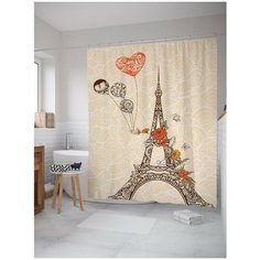Штора для ванной JoyArty Париж на волнах 180х200 (sc-8435)