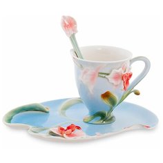 Pavone Чайная пара Орхидея 150 мл голубой/розовый