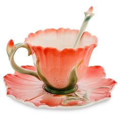 Pavone Чайная пара Гентиана 160 мл розовый/зеленый