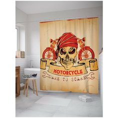 Штора для ванной JoyArty Пират на мотоцикле 180х200 (sc-9930)