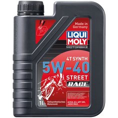 Синтетическое моторное масло LIQUI MOLY Motorbike 4T Synth Street Race 5W-40, 1 л