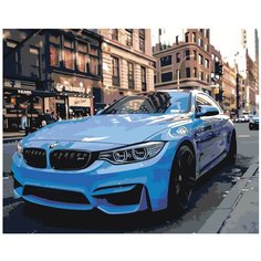 Спортивный автомобиль BMW M4 Раскраска картина по номерам на холсте zgena110520-5 40х50