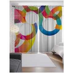 Портьеры JoyArty Цветные кольца на ленте 265 см (p-22250)
