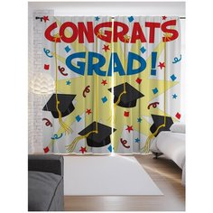 Портьеры JoyArty Выпускной на ленте 265 см (p-4503)