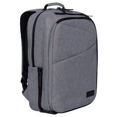 Рюкзак городской Grizzly мужской с USB и потайным карманом, серый
