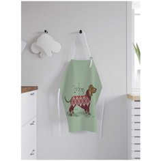 Фартук женский для готовки JoyArty "Люблю таксу", универсальный размер, ap-53890