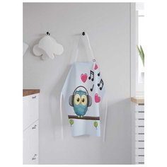 Фартук женский для готовки JoyArty "Сова меломан", универсальный размер, ap-12685