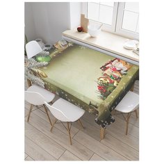 Скатерть прямоугольная "Рождественский коллаж" из сатена, 120x145 см, tc-21458 Joy Arty
