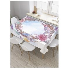 Скатерть прямоугольная "Пасхальный венок" из сатена, 180x145 см, tc-28436 Joy Arty