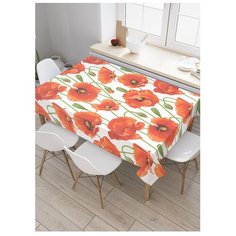 Скатерть прямоугольная "Бескрайние маки" из сатена, 180x145 см, tc-11900 Joy Arty