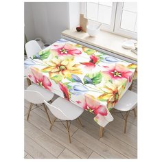 Скатерть прямоугольная "Мартовские цветы" из сатена, 180x145 см, tc-13886 Joy Arty