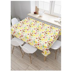 Скатерть прямоугольная "Веселые фрукты" из сатена, 180x145 см, tc-71719 Joy Arty