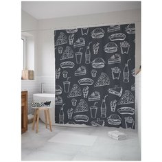 Штора для ванной JoyArty Фаст-фуд 180х200 (sc-40081640)