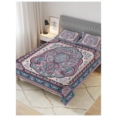 Покрывало стеганое жаккардовое с 2-мя наволочками "Узорчатый лотос", Евро (220x235 см) Ambesonne