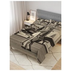 Покрывало стеганое жаккардовое с 2-мя наволочками "Девушка летчика", 1,5-спальное (160x220 см) Ambesonne