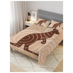 Покрывало стеганое жаккардовое с 2-мя наволочками "Кенгуру в мозаике", 1,5-спальное (160x220 см) Ambesonne