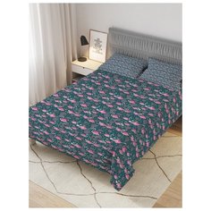 Покрывало стеганое жаккардовое с 2-мя наволочками "Розовый фламинго", 1,5-спальное (160x220 см) Ambesonne